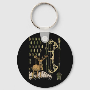 Camo American Flag Bowhunting Bow Archery Deer Key Ring