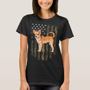 Camo American Flag Brown Chihuahua 4th Of July USA T-Shirt