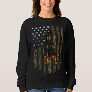 Camo American Flag Doberman Pinscher Th Of July Us Sweatshirt
