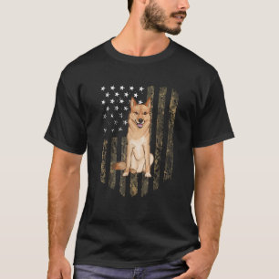 Camo American Flag Finnish Spitz 4th Of July USA T-Shirt