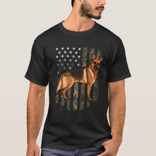 Camo American Flag German Shepherd 4th Of July USA T-Shirt