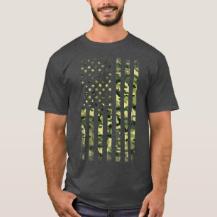 Camo American Flag Military Vintage T-Shirt