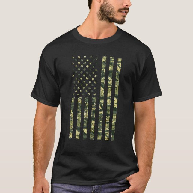 Camo American Flag Usa Camouflage Patriotic Americ T-Shirt (Front)