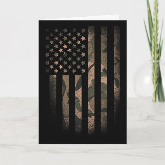 Camo American Flag Usa Military Tactical Camouflag Card