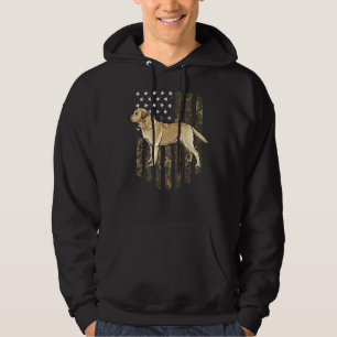 Camo American Flag Yellow Labrador Retriever 4th O Hoodie