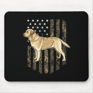 Camo American Flag Yellow Labrador Retriever 4th O Mouse Mat