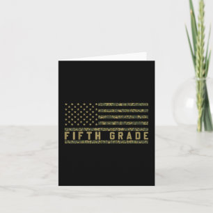 Camo American Us Flag Fifth Grade Back To School M Card