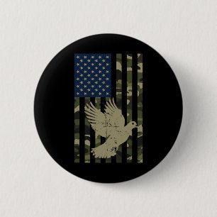 Camo American Usa Flag Camouflage Dove Hunting Hun 6 Cm Round Badge