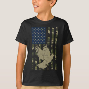 Camo American Usa Flag Camouflage Dove Hunting Hun T-Shirt
