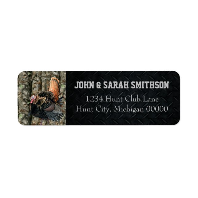 Camo and Black Wild Turkey Return Address (Front)