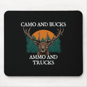 Camo And Bucks Ammo And Trucks Seeking Animals Hun Mouse Mat