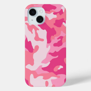 Camo And Flamingo Pink Matching iPhone 15 Case