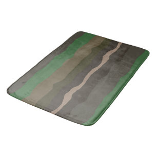 Camo and Green abstract Stripes Bath Mat