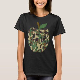 Camo Apple First Day Of School Teaching Team T-Shirt