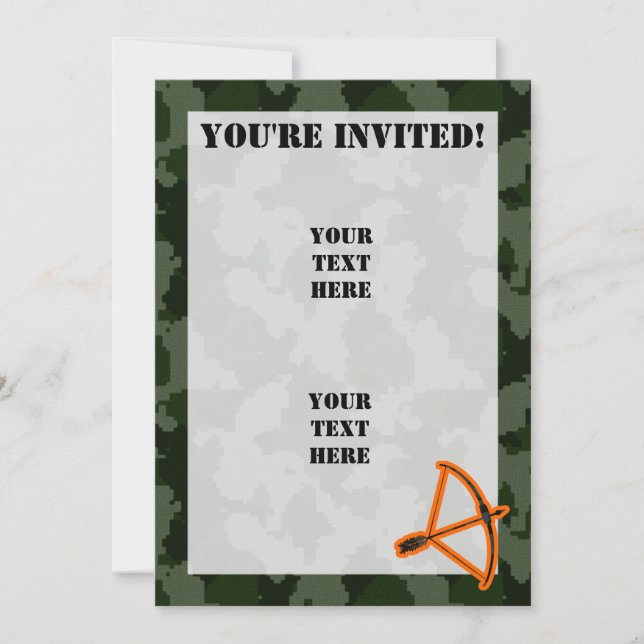 Camo Archery Invitation (Front)