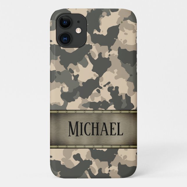 Camo Army Camouflage Green Personalised Case-Mate iPhone Case (Back)