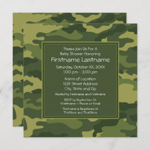 Camo Baby Shower or Party Invitation