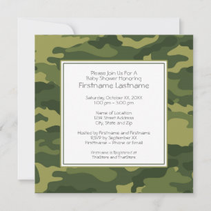 Camo Baby Shower or Party Invitation