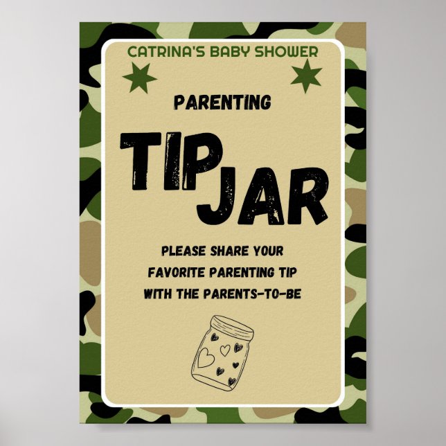 Camo Baby Shower Sign (Front)