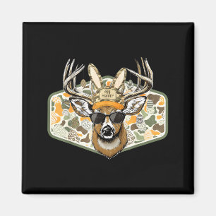 Camo Backward Cap Deer Buck Easter Egg Hunter Boy Magnet
