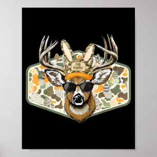 Camo Backward Cap Deer Buck Easter Egg Hunter Boy Poster