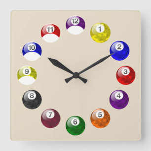 Camo Ball Tan Felt Pool Clock