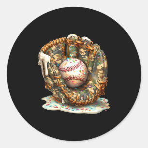 Camo Baseball Gloves Lifestyle 101 Apparel Drip Ic Classic Round Sticker