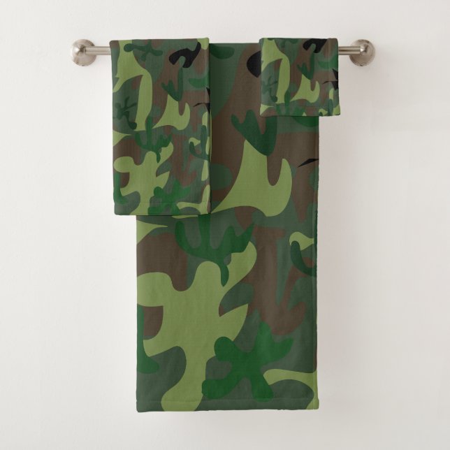 Camo Bathroom Towel Set (Insitu)