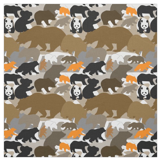 camo bear fabric (Swatch)