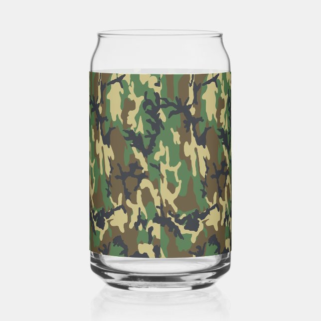 Camo Beer Glass – Woodland Print Can Style (Right)
