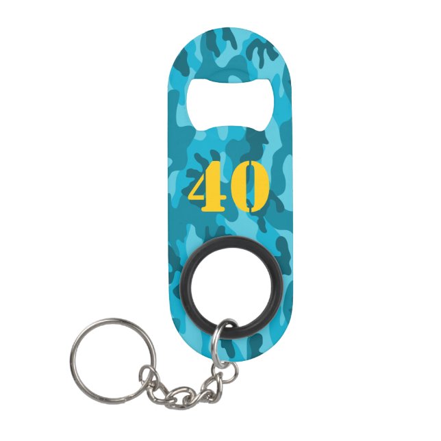 Camo Birthday AGE Adventure Barware Blue Gold Fun (Front)