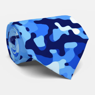 Camo Blue Abstract Pattern Tie