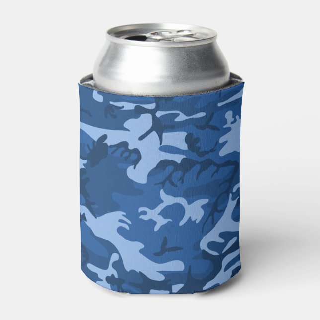 Camo Blue Can Cooler (Can Front)