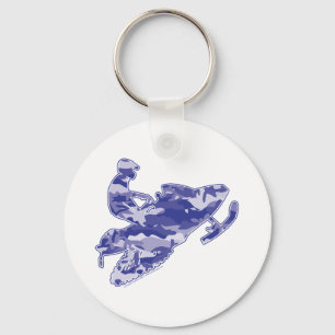 Camo Blue Sled on Black copy Key Ring