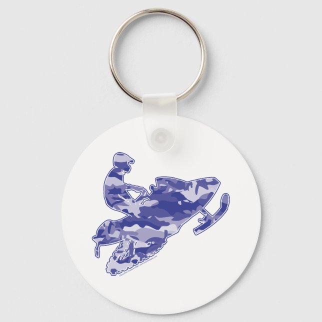 Camo Blue Sled on Black copy Key Ring (Front)