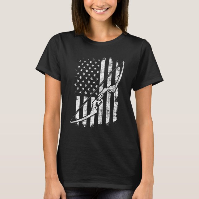 Camo Bowhunting   Archery   Archer Bowman T-Shirt (Front)