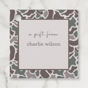 Camo Boys Birthday Gift Tag