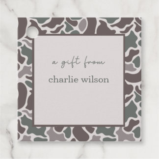 Camo Boys Birthday Gift Tag