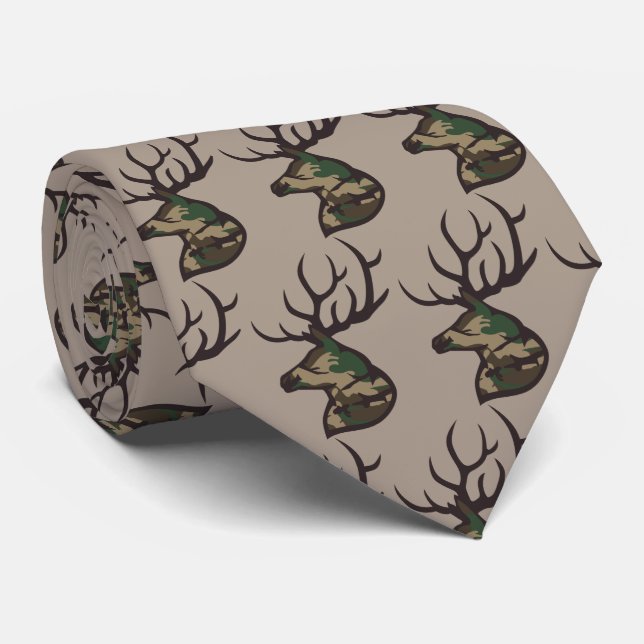 Camo Buck Tie (Rolled)