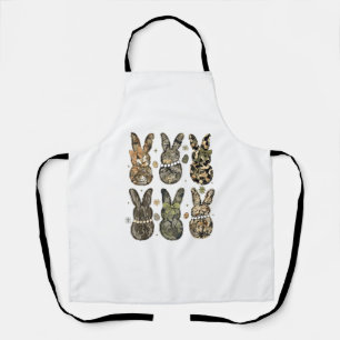 Camo Bunnies Cute Easter Day Rabbit Bunny Men Wome Apron