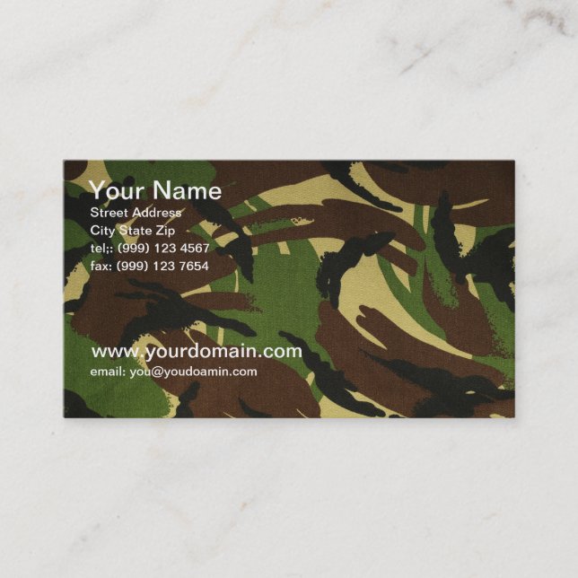 Camo business card (Front)