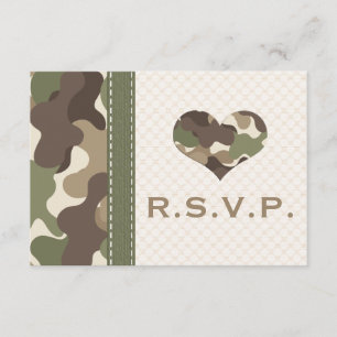 Camo Camouflage Heart RSVP Response Cards