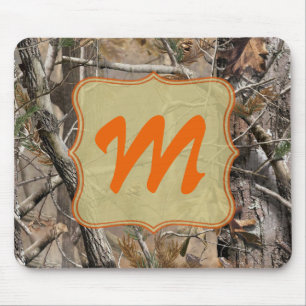 Camo Camouflage Hunting Monogram Initial Mouse Pad