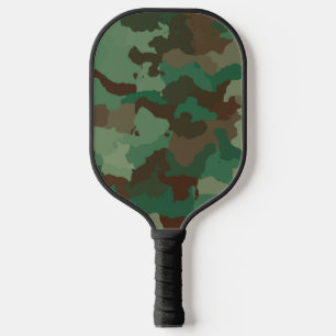 Camo Camouflage Military Monogrammed Name Pickleball Paddle