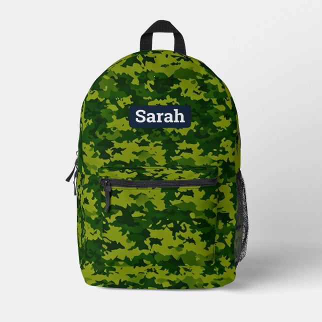 Camo Camouflage personalised backpack (Front)