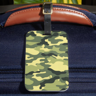 Camo Camping Hunting Green Camouflage Luggage Tag
