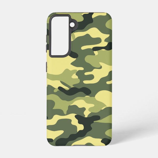 Camo Camping Hunting Green Camouflage Samsung Galaxy S21 Case (Back)