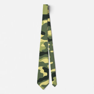 Camo Camping Hunting Green Camouflage Tie