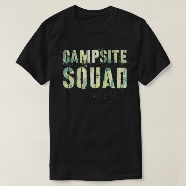 Camo CAMPSITE SQUAD Summer Counselor Teacher Team  T-Shirt (Design Front)