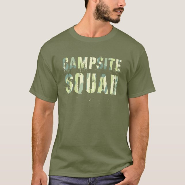 Camo CAMPSITE SQUAD Summer Counselor Teacher Team T-Shirt (Front)